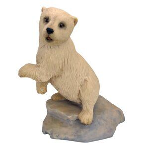 Vintage Hand Painted White Baby Polar Bear Cub Aynsley Mastercraft UK England
